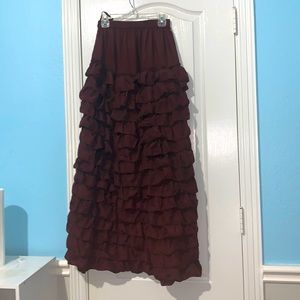 Baba long brown layered skirt, Womens S
